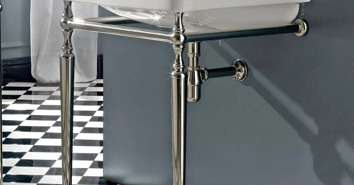 Consolle Bagno L69 cm su Piedi in Ceramica Bianca Vintage, Made in Italy - Marwa