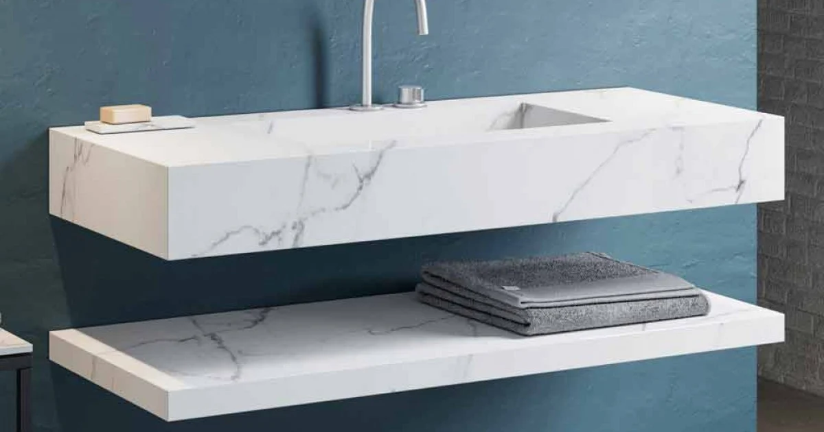 Composizione Bagno Sospesa 2 Mobili in Gres Alta Qualità Made in Italy - Rampina