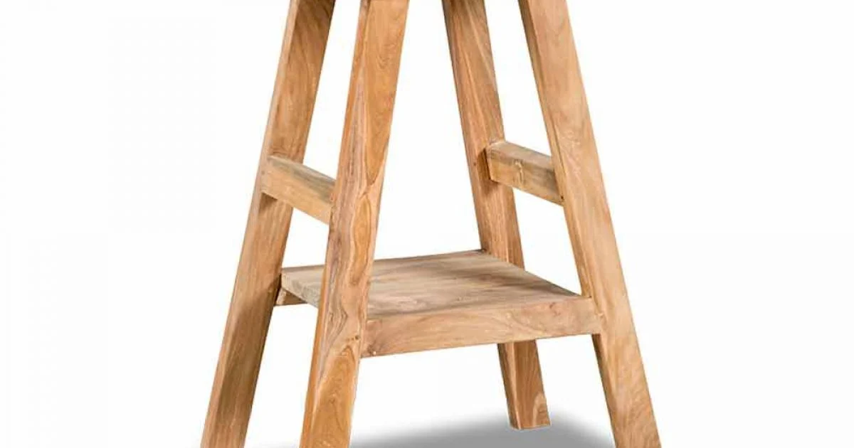 Consolle Bagno Moderna in Legno Teak Naturale con Ganci Laterali - Zacary