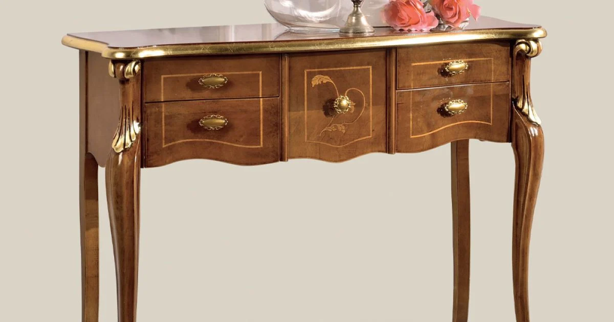 Consolle Classica in Legno 3 o 5 Cassetti di Lusso Made in Italy - London