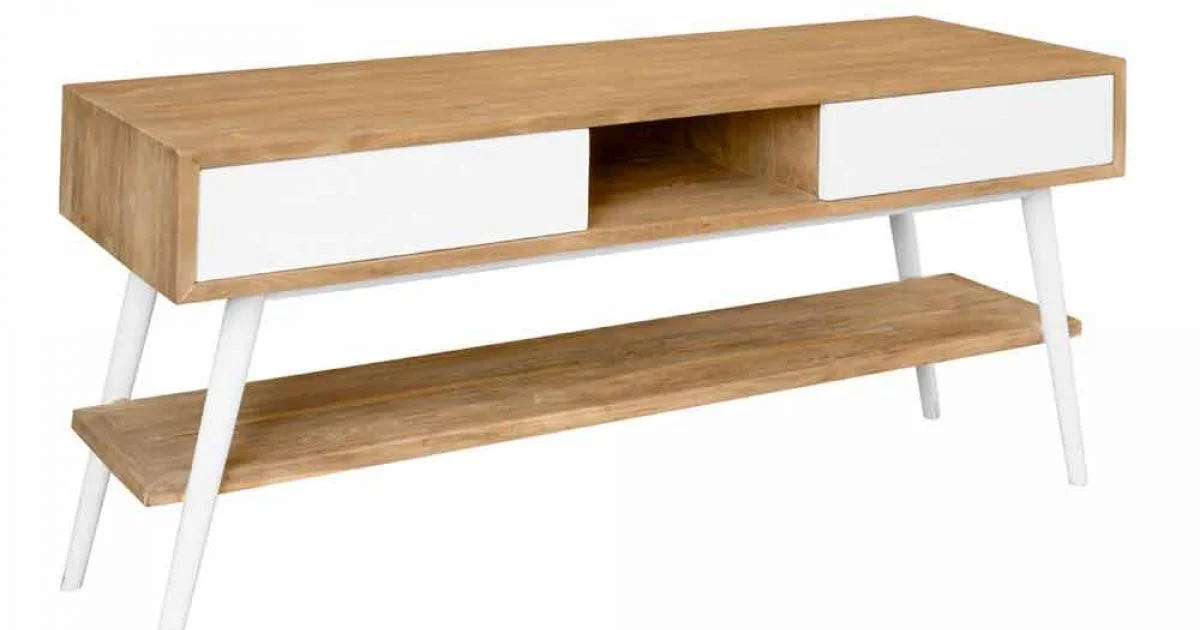 Consolle da bagno di design moderno da terra in teak naturale Pistoia
