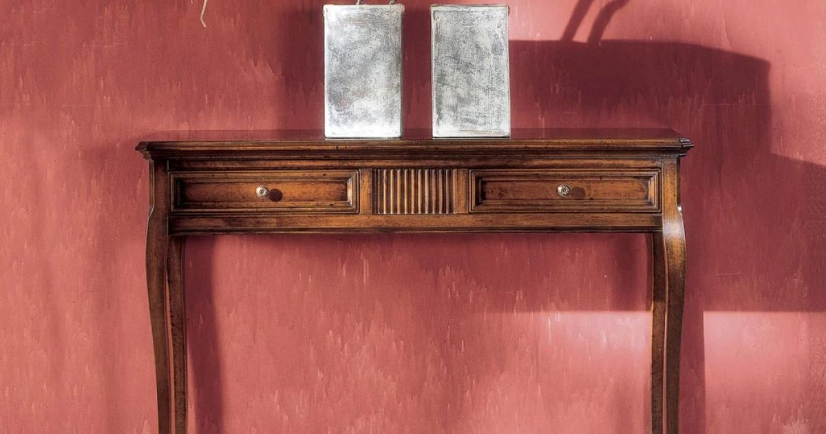 Consolle da Salotto con 2 Cassetti in Legno Bassano Francia Made in Italy - Bumba