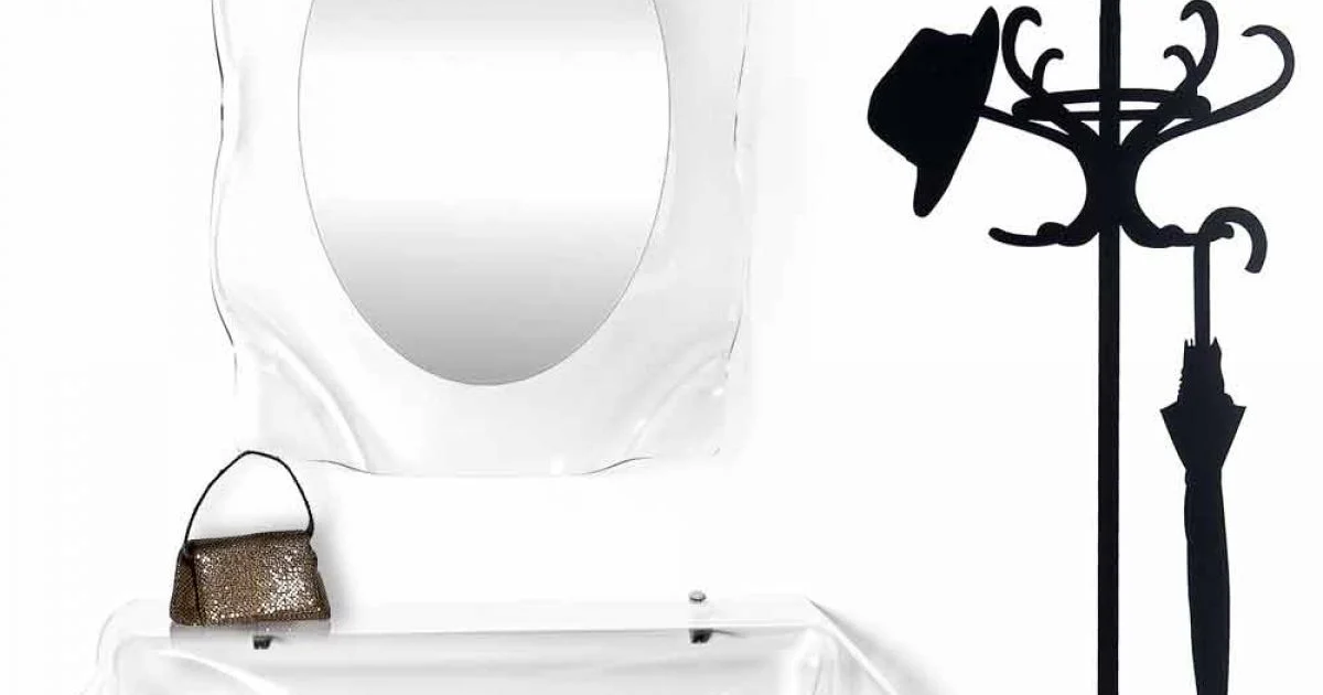 Consolle design moderno in plexiglass trasparente drappeggiato Wish