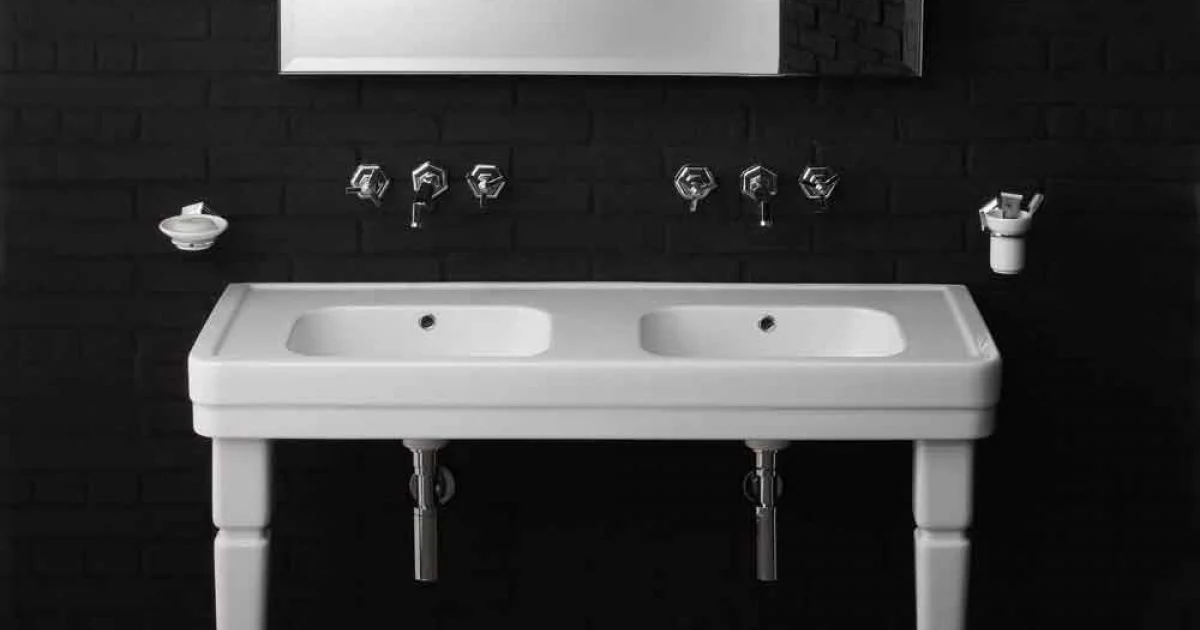Consolle doppia su gambe in ceramica stile vintage anni 900' Serenity
