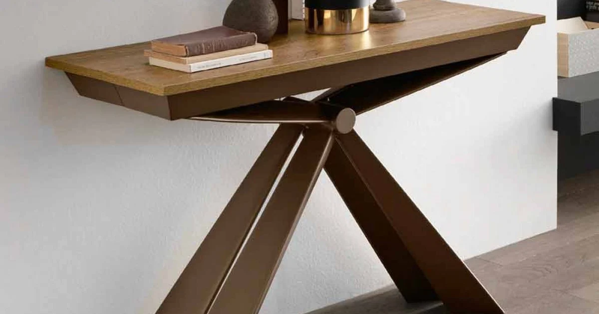 Consolle in Legno e Metallo Allungabile Fino 295 cm Made in Italy - Timedio