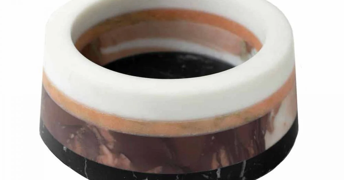 Contenitore Centrotavola in Marmo Stratificato di Lusso Italiano - Leonida