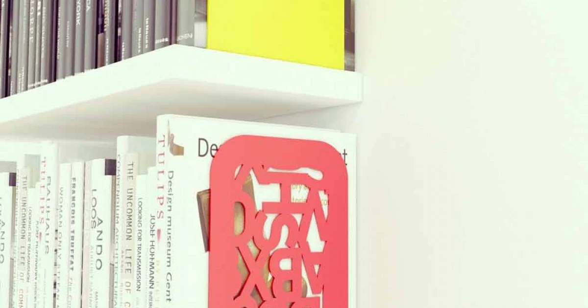 Coppia di fermalibro moderni “Blokko” by Mabele, artigianato Made in Italy