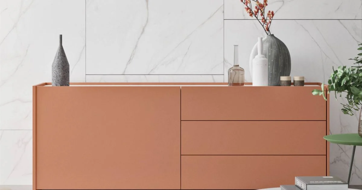 Credenza 1 Anta e 3 Cassetti in Legno Ecologico Lusso Made in Italy - Lidia