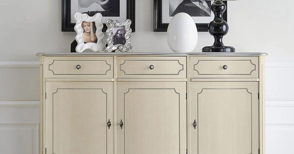 Credenza Classica da Interno in Legno Bianco o Noce Made in Italy - Chantilly