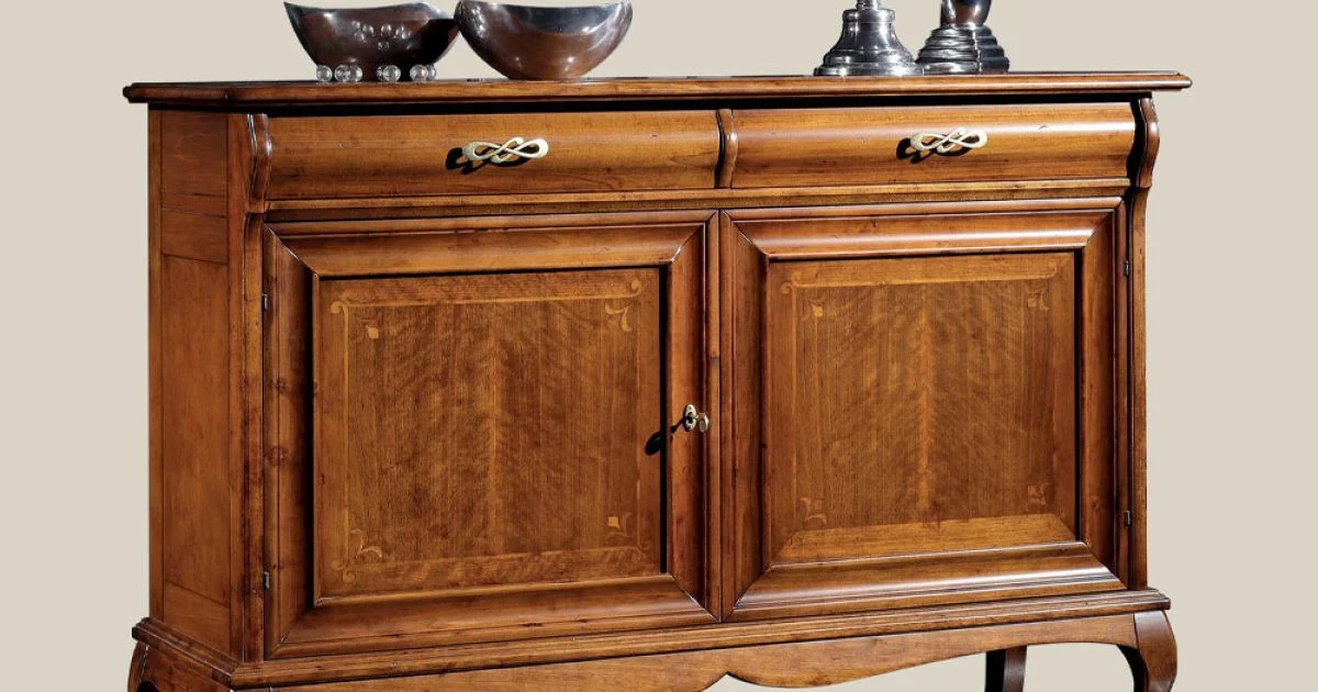 Credenza Classica da Soggiorno in Legno di Noce Made in Italy - Helisa