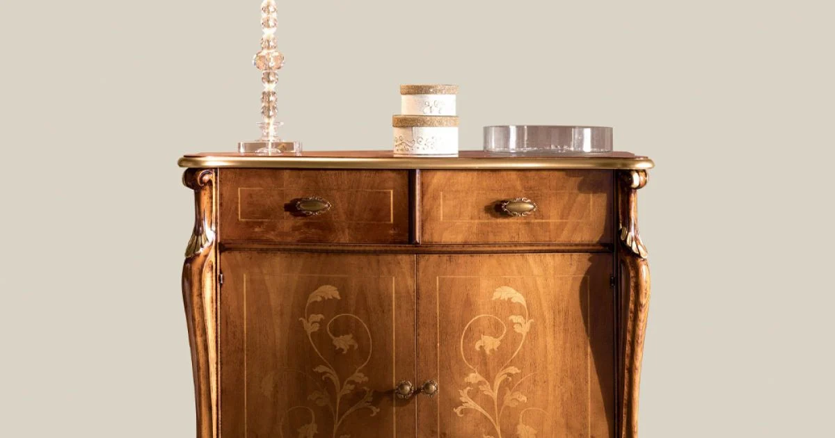 Credenza Classica da Soggiorno Legno con Intarsi Made in Italy - Ottaviano