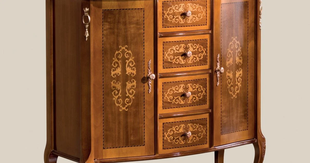 Credenza Classica di Lusso per Soggiorno in Legno Made in Italy - Katerine