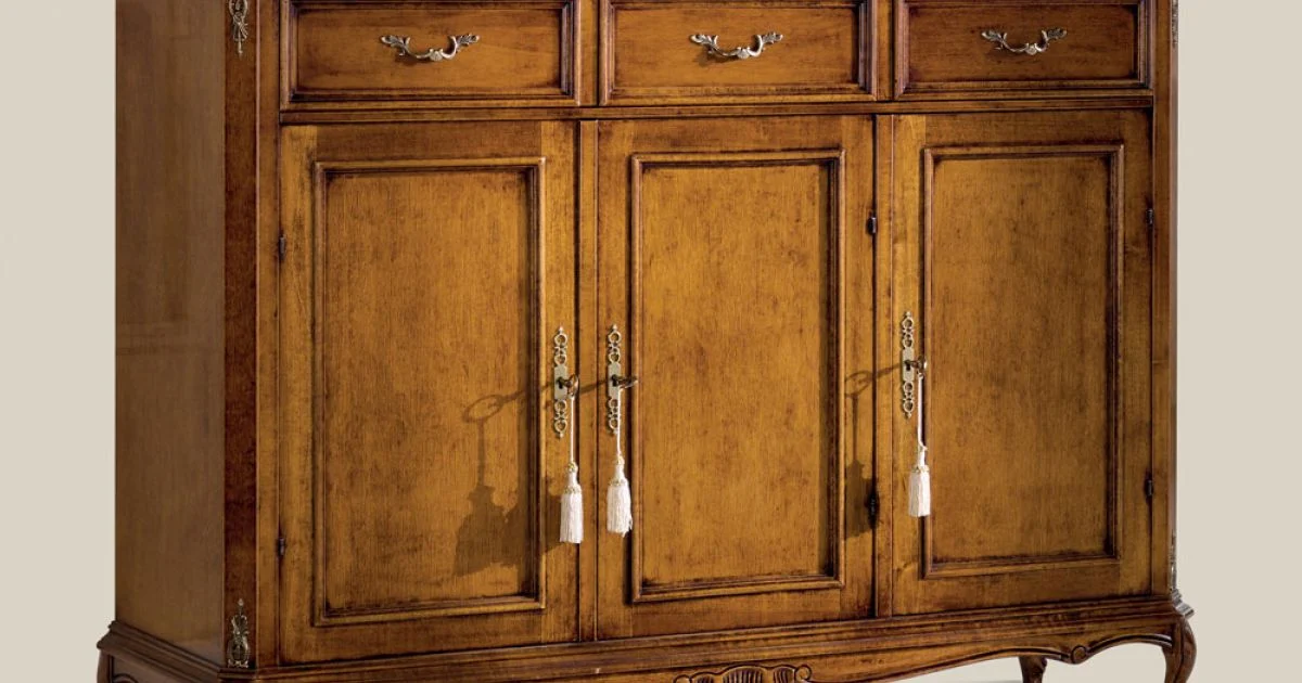 Credenza Classica in Legno Noce Bassano di Lusso Made in Italy - Richard