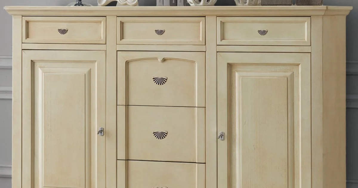 Credenza Classica in Legno Tanganica con 6 Cassetti e 2 Ante Made in Italy - Bragi
