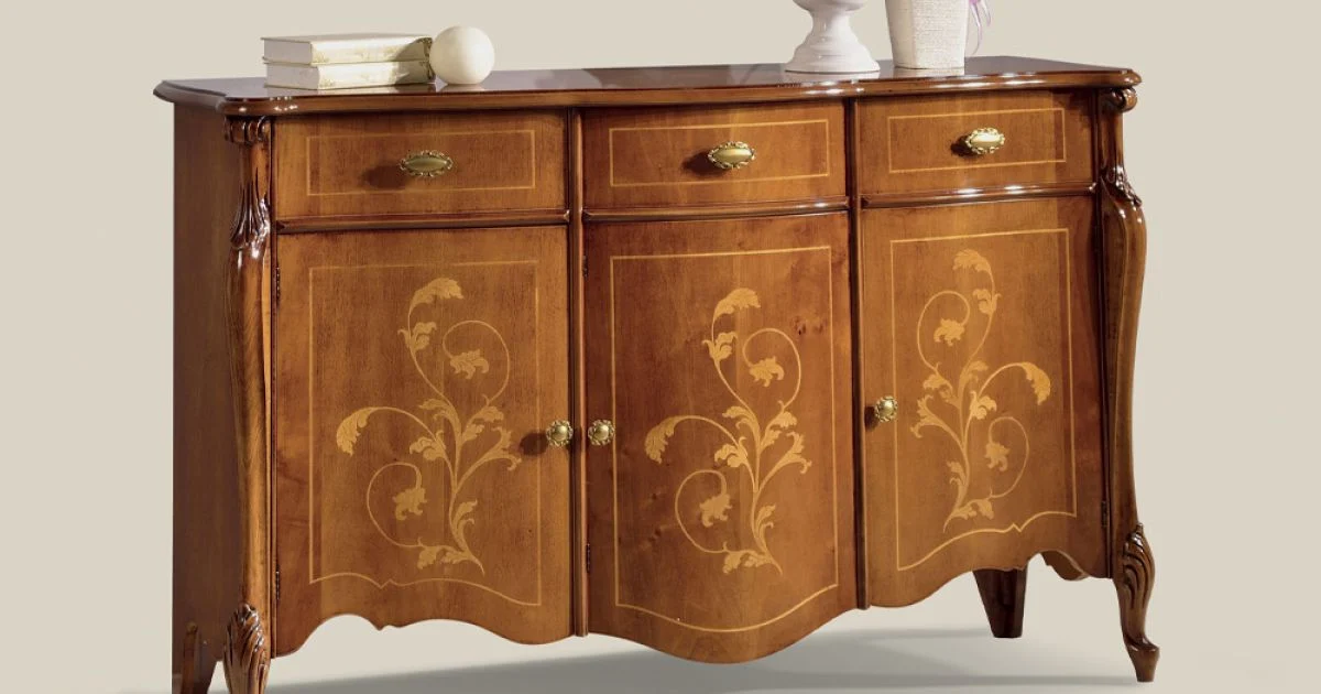 Credenza da Soggiorno in Legno Noce o Bianco Made in Italy - Ottaviano