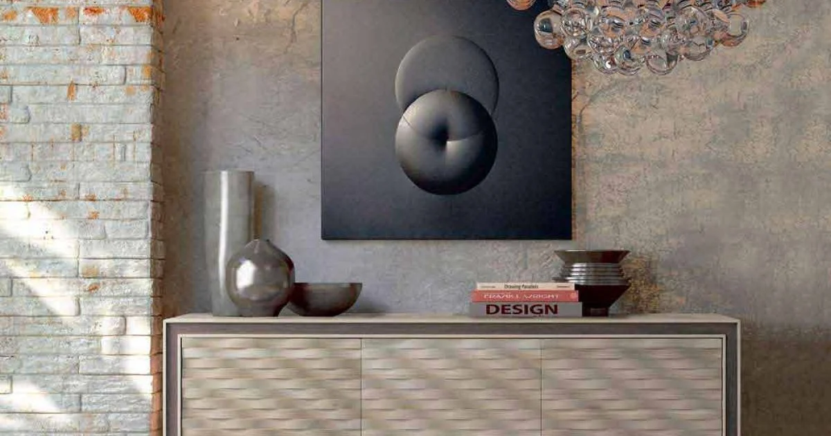 Credenza design moderno in legno massello, l.192xp.50cm, Teresa