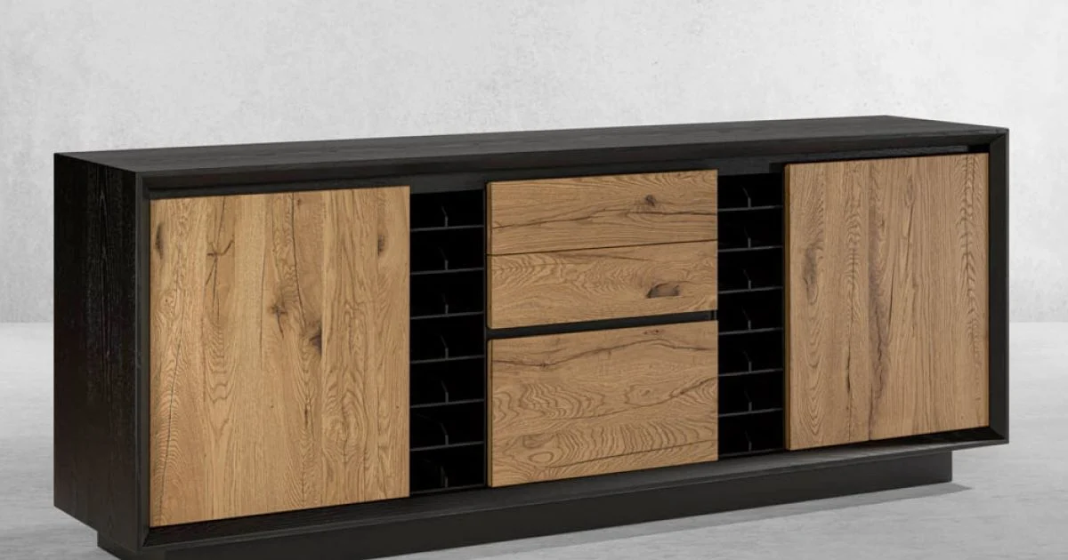 Credenza Impiallacciata su Truciolare di Pioppo Made in Italy - Leone