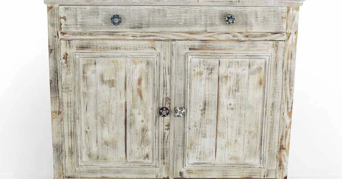 Credenza in Legno di Abete Massello con Ripiani Interni Made in Italy - Pierrot