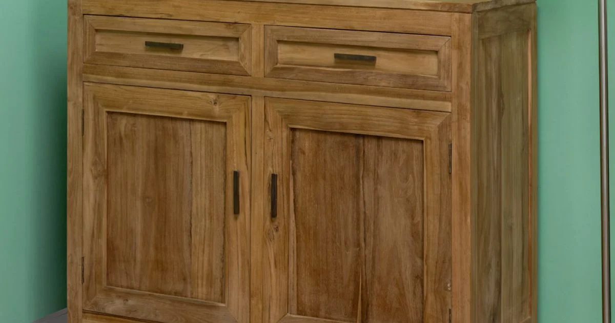Credenza in Teak Massello con 2 Ante e 2 Cassetti - Budo