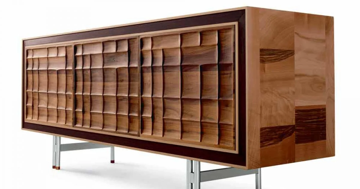 Credenza moderna con 3 ante in legno massello Anna