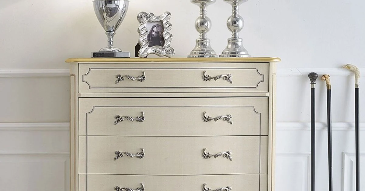 Credenza Salotto Classica Legno Bianco o Noce Made in Italy - Chantilly
