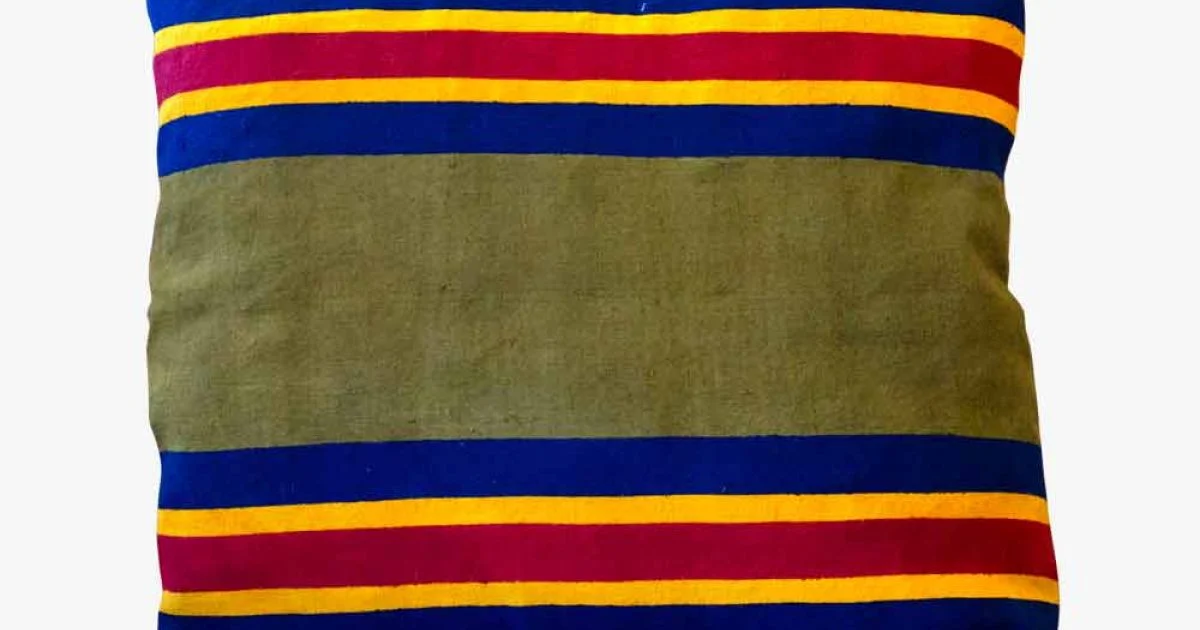 Cuscino Artistico d’Artigianato Italiano Dipinto a Mano Pezzo Unico in Canapa