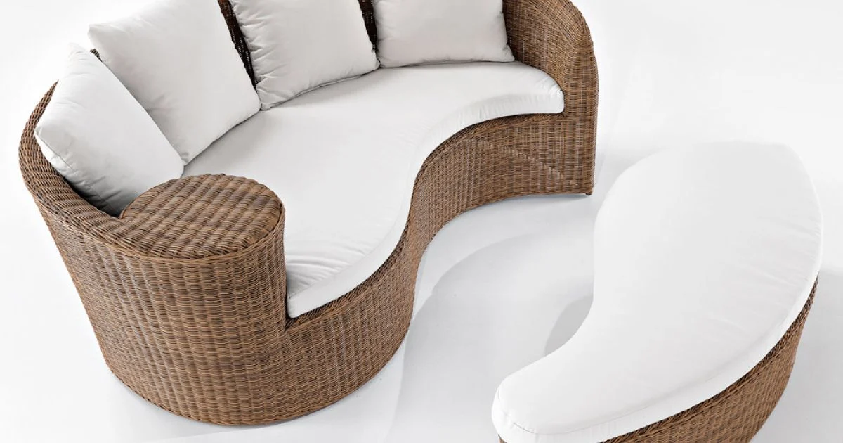 Daybad da Giardino in Fibra Polyrattan 2 Elementi - Donna