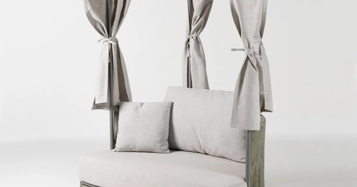 Daybed da Giardino in Teak, Alluminio, Corda ROPE+ e Cuscini - Arcangelo