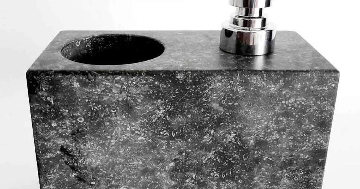 Dispenser per Sapone Liquido con Bicchiere in Marmo Made in Italy - Clik