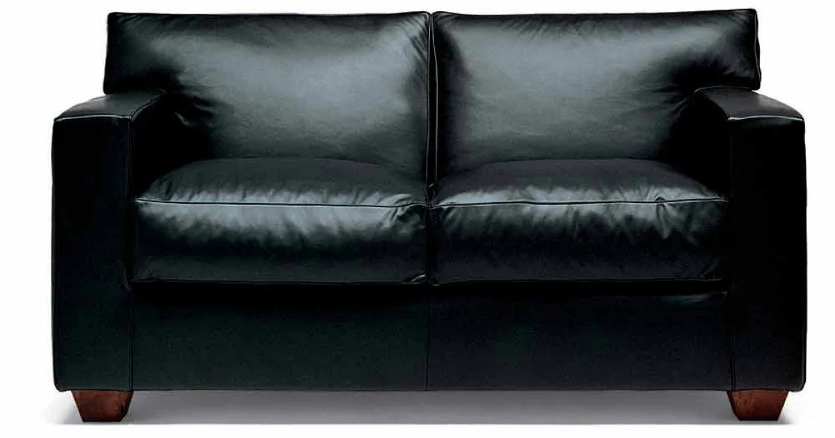 Divano 2 Posti in Pelle con Piedini in Legno Noce Made in Italy - Alessandria