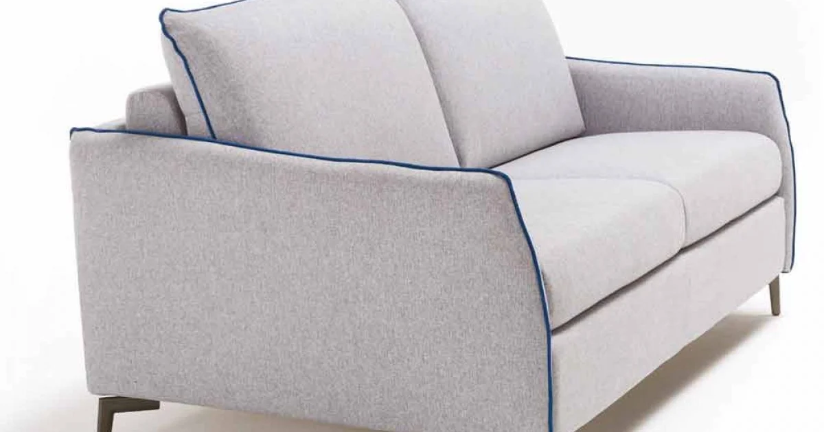 Divano 2 posti maxi L 165cm ecopelle/tessuto made in Italy Erica