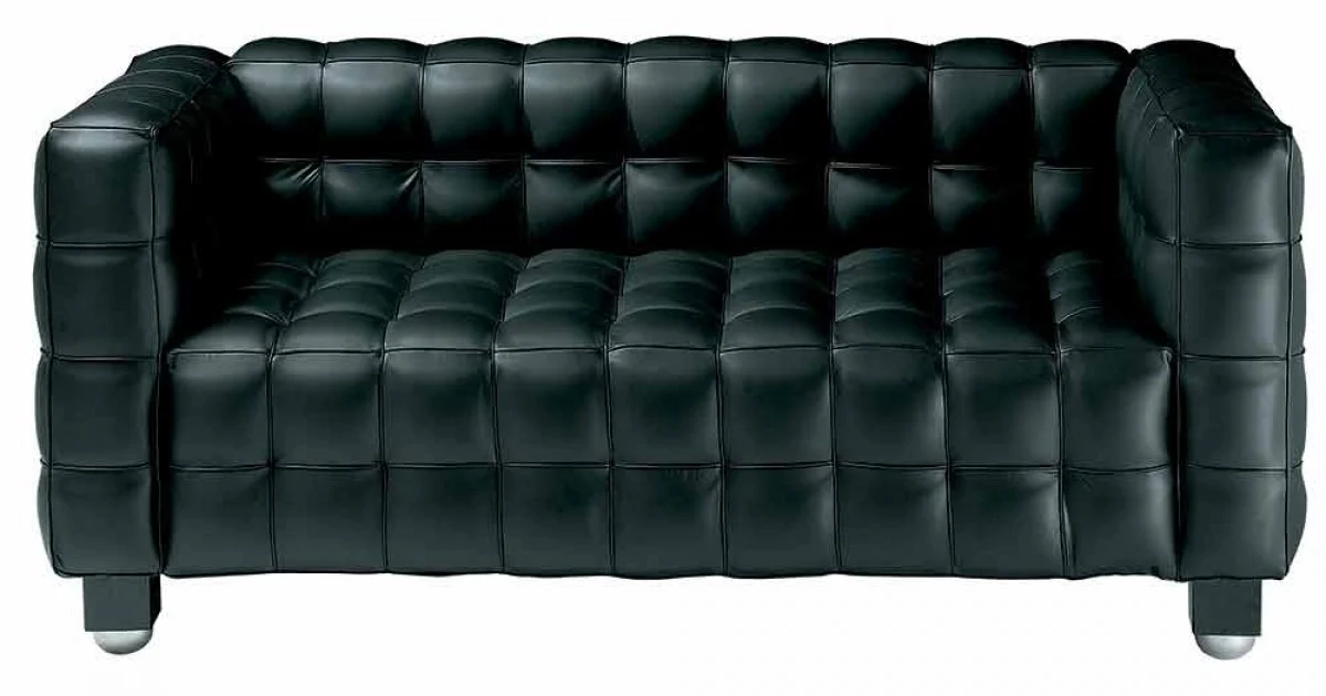 Divano 2 Posti Rivestito in Pelle Effetto Trapuntato Made in Italy - Vesuvio