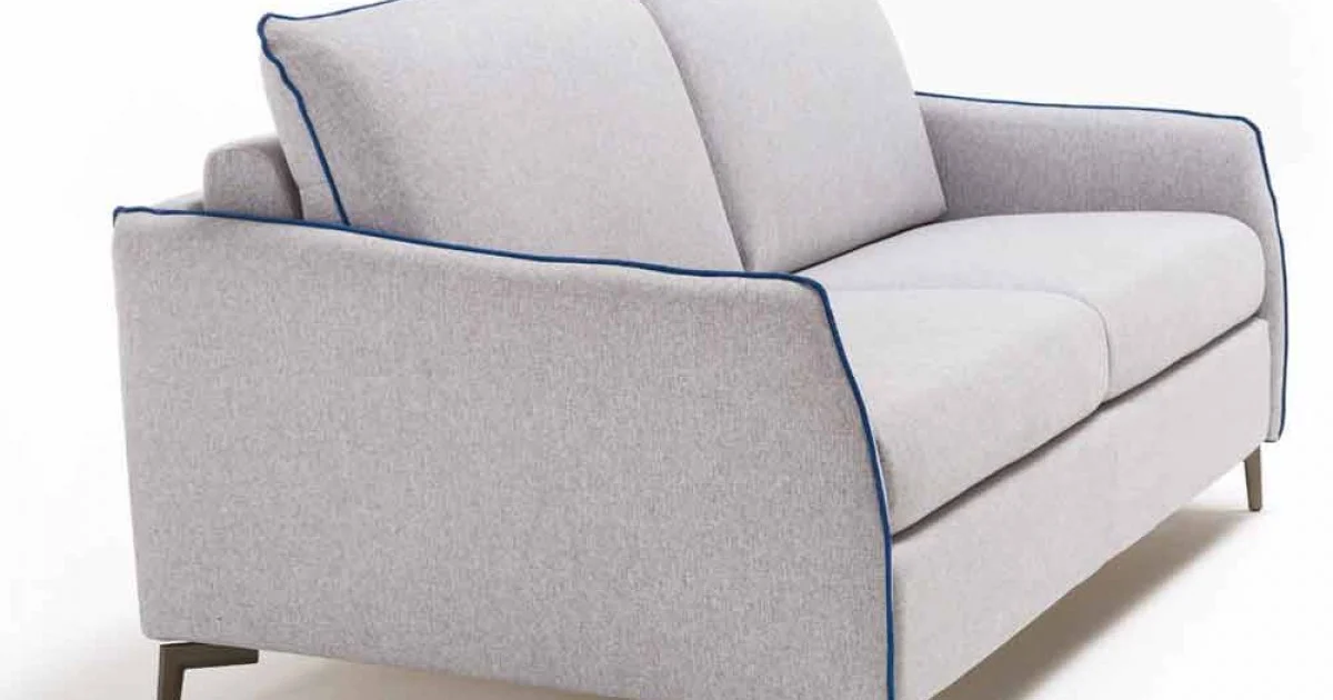 Divano 3 posti maxi L205 cm design moderno in ecopelle/tessuto Erica