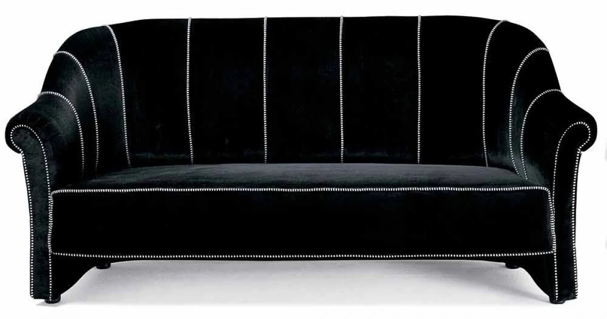 Divano 3 Posti Rivestito in Velluto con Cuciture Bianche Made in Italy - Caster