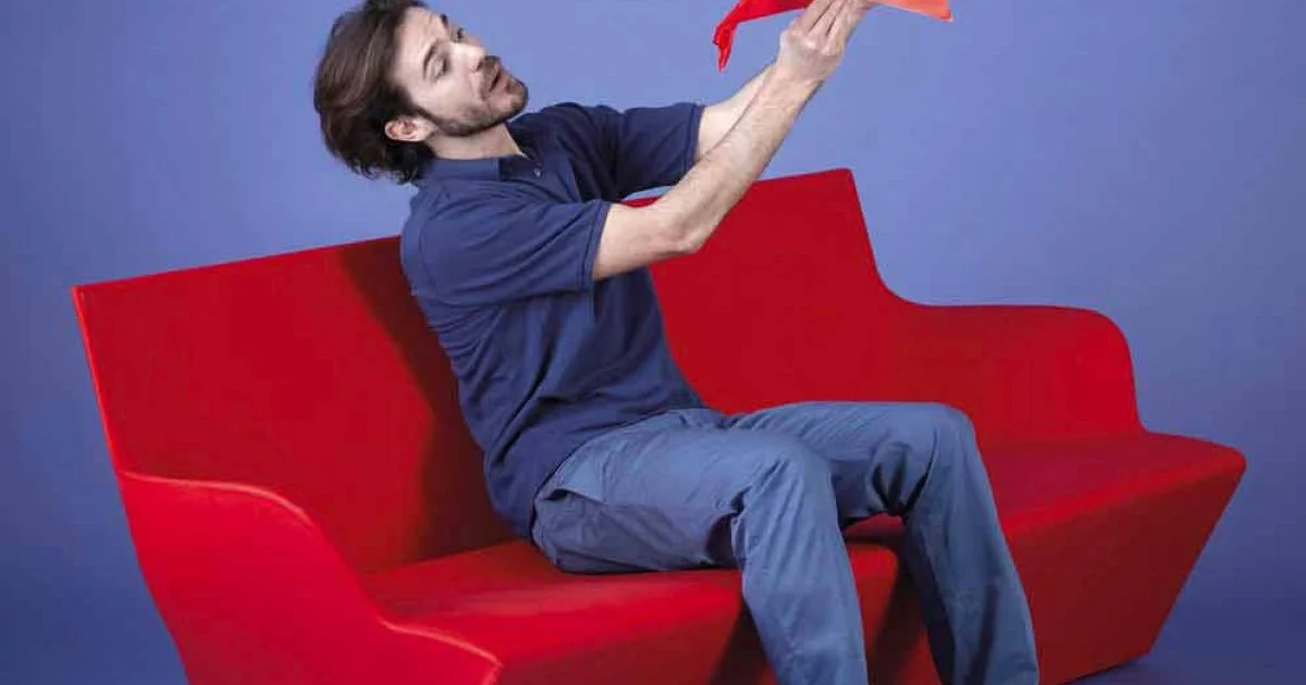 Divano da giardino con braccioli Slide Kami Yon fatto in Italia