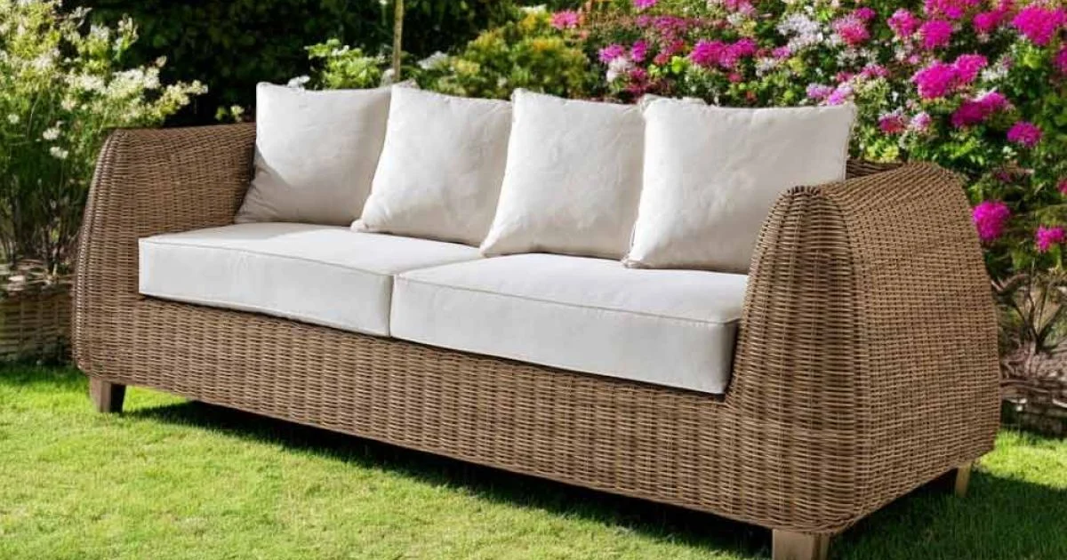 Divano da Esterno 3 Posti in Polyrattan Intrecciato - Charlie