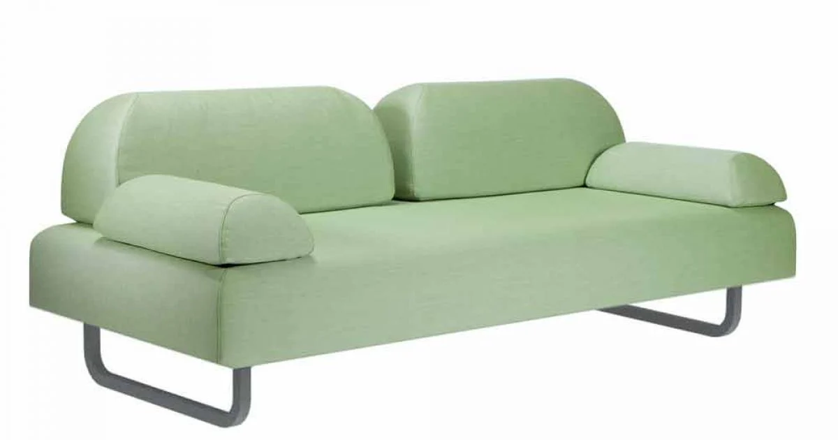 Divano da Esterno a 3 Posti di Design in Metallo e Tessuto Made in Italy - Selia