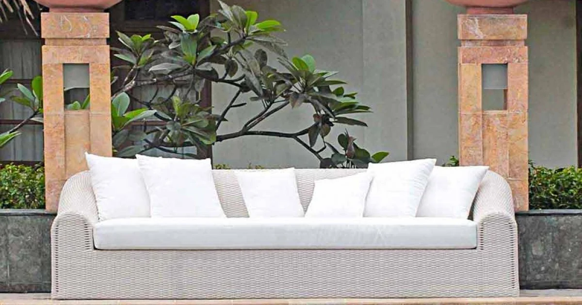 Divano da giardino dalle grandi dimensioni intrecciato a mano Cooper