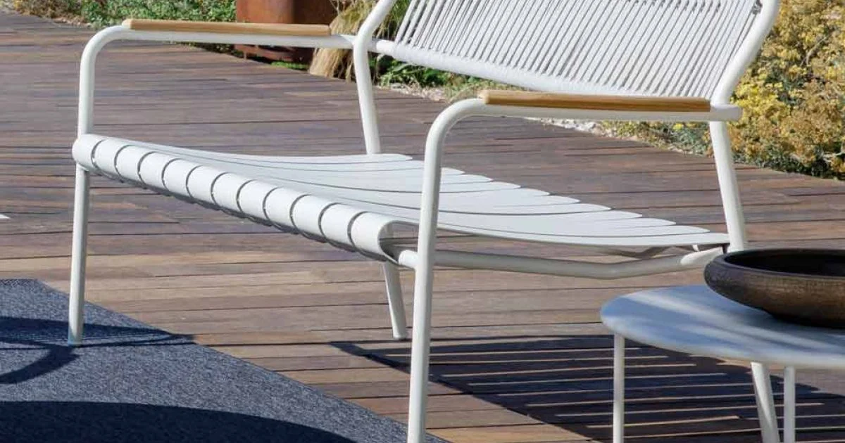Divano da Giardino in Alluminio e Schienale in Corda - Risplendente