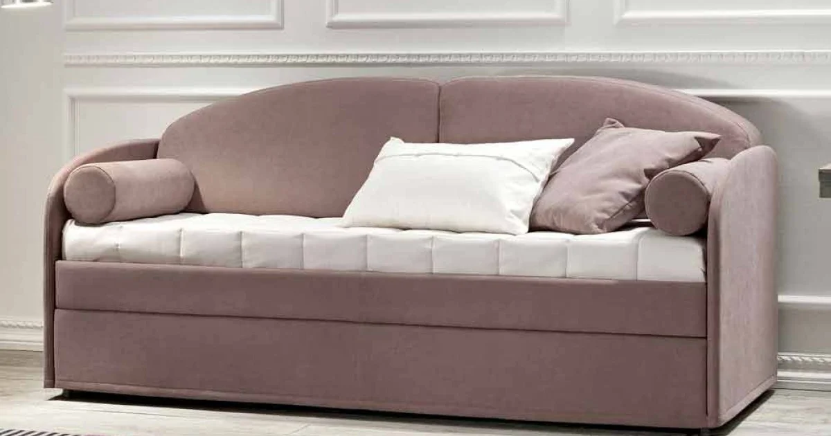 Divano Letto a Castello Moderno in Tessuto Marrone Realizzato in Italia - Pont