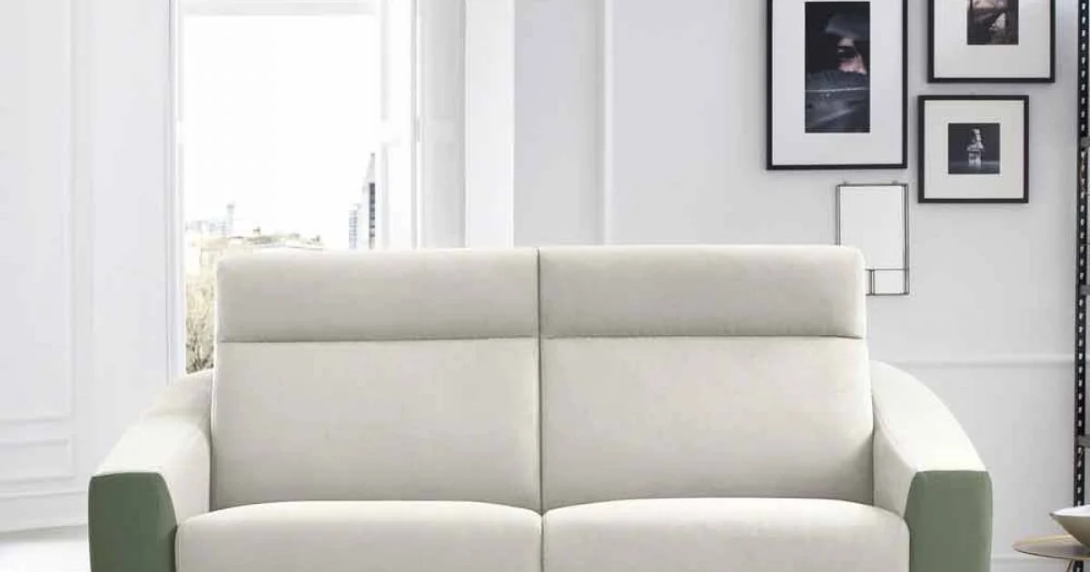 Divano Letto Moderno Rivestito in Tessuto Bicolore Made in Italy - Begonia