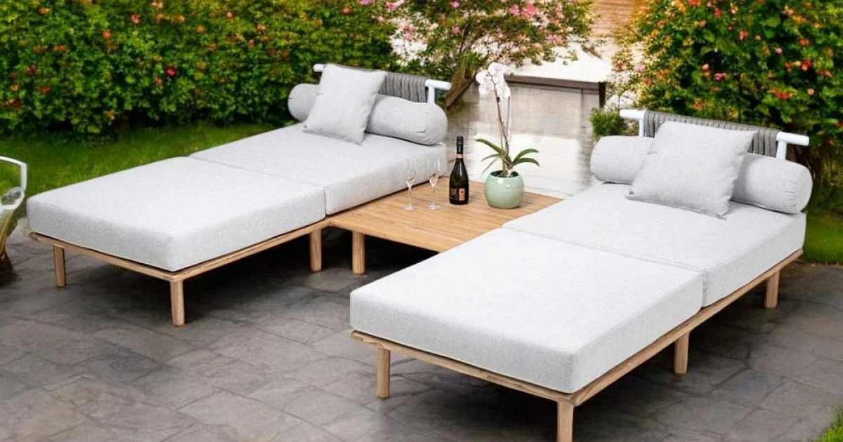Divano Modulare da Giardino con 2 Schienali in Corda - Bellatrix