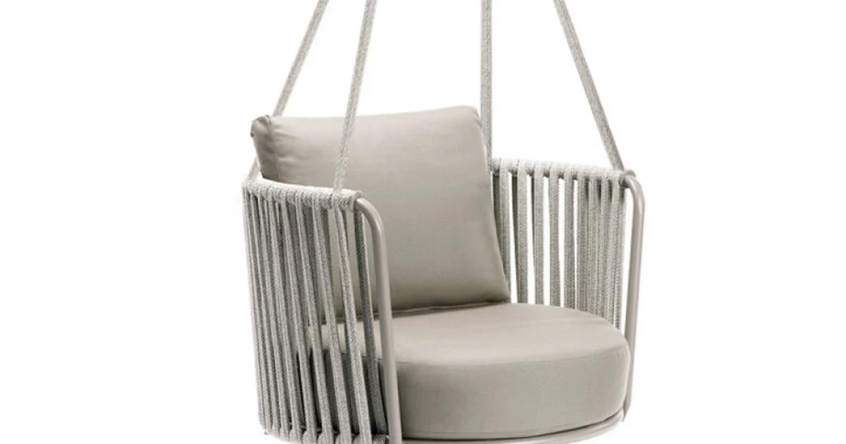 Dondolo da Giardino in Acciaio con Corde e Cuscini Inclusi Made in Italy – Bronn