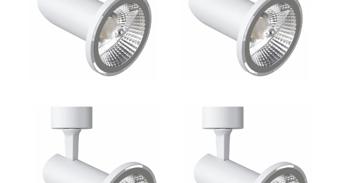 Faretto Plafoniera Orientabile in Alluminio Bianco, 4 Pezzi - Lazzaro