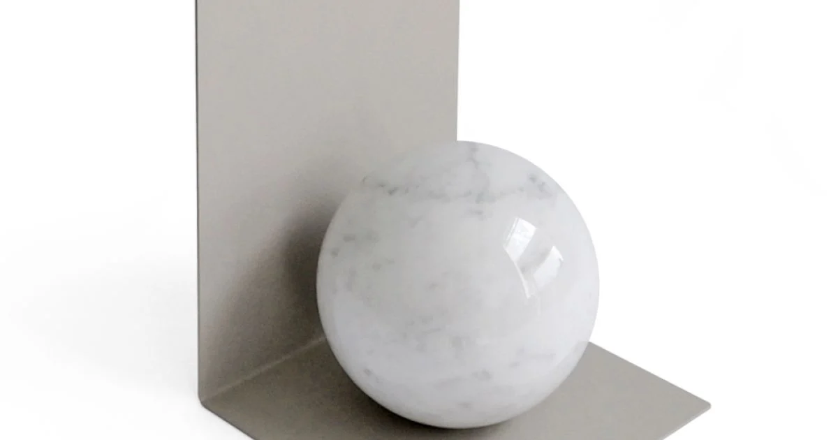 Fermalibro in Metallo con Sfera in Marmo Made in Italy - Akira