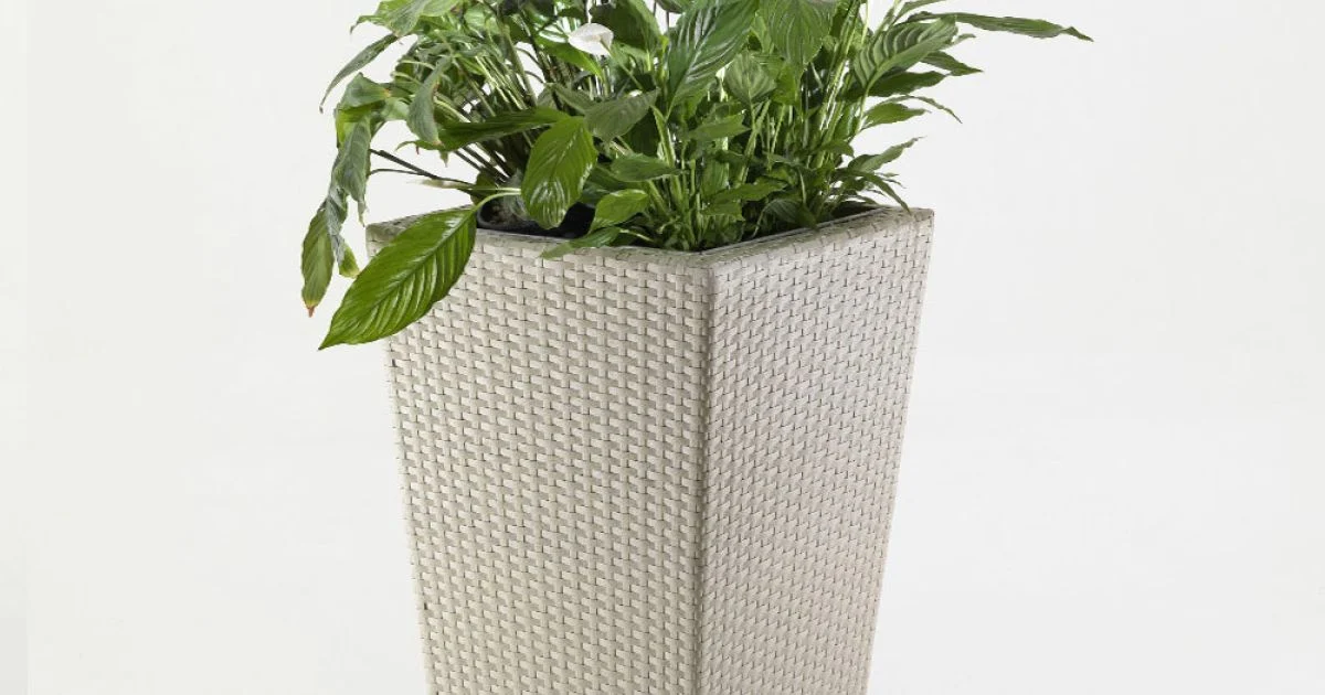 Fioriera Portavaso Outdoor in Polyrattan Intrecciato a Mano – Experia