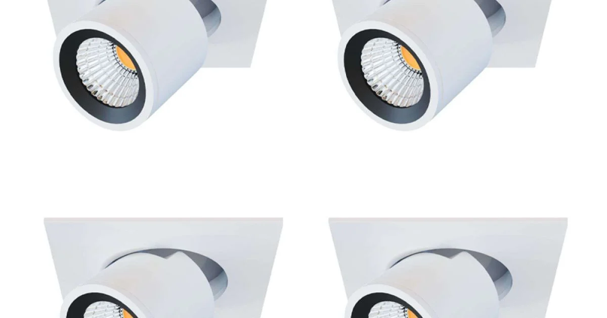Proiettore Led Plafoniera in Alluminio Bianco o Nero 4 Pezzi - Etrusca