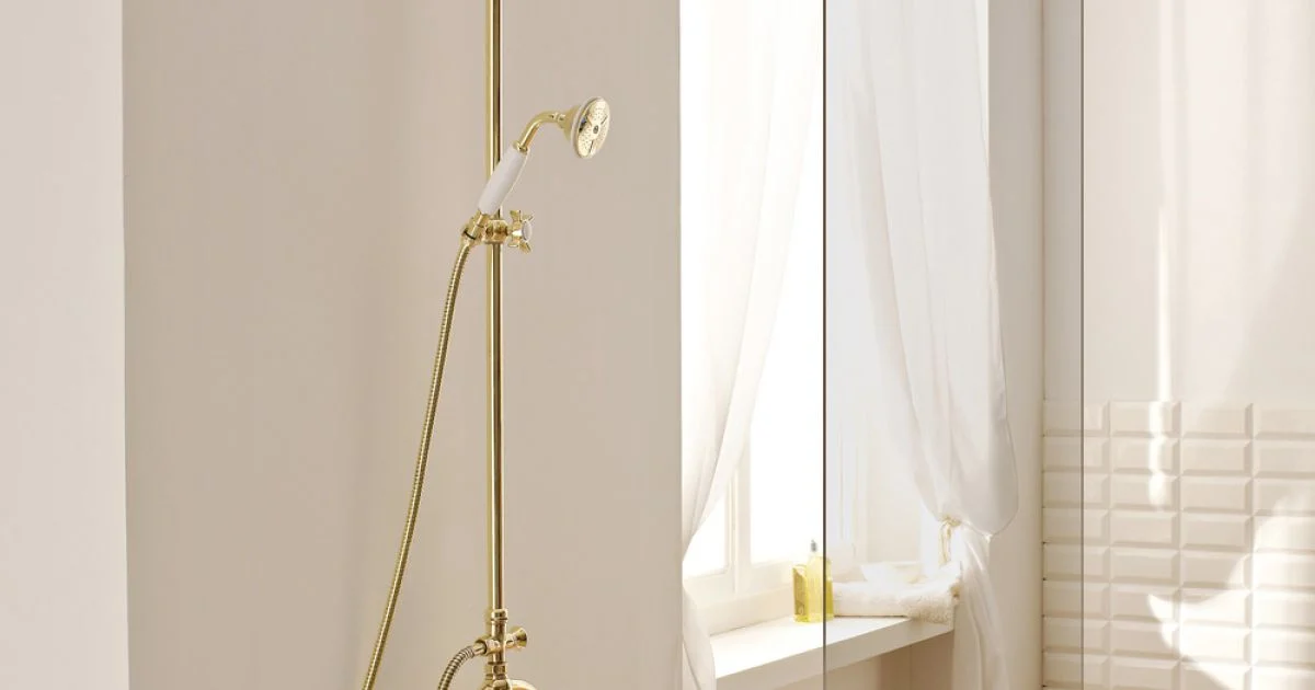 Gruppo Doccia con Asta in Ottone Vintage Made in Italy – Katerina