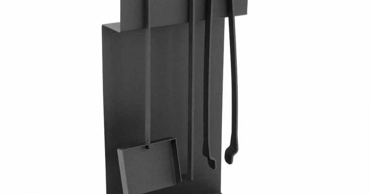 Insieme di Strumenti di Design per Camino in Acciaio Nero Made in Italy - Ostro