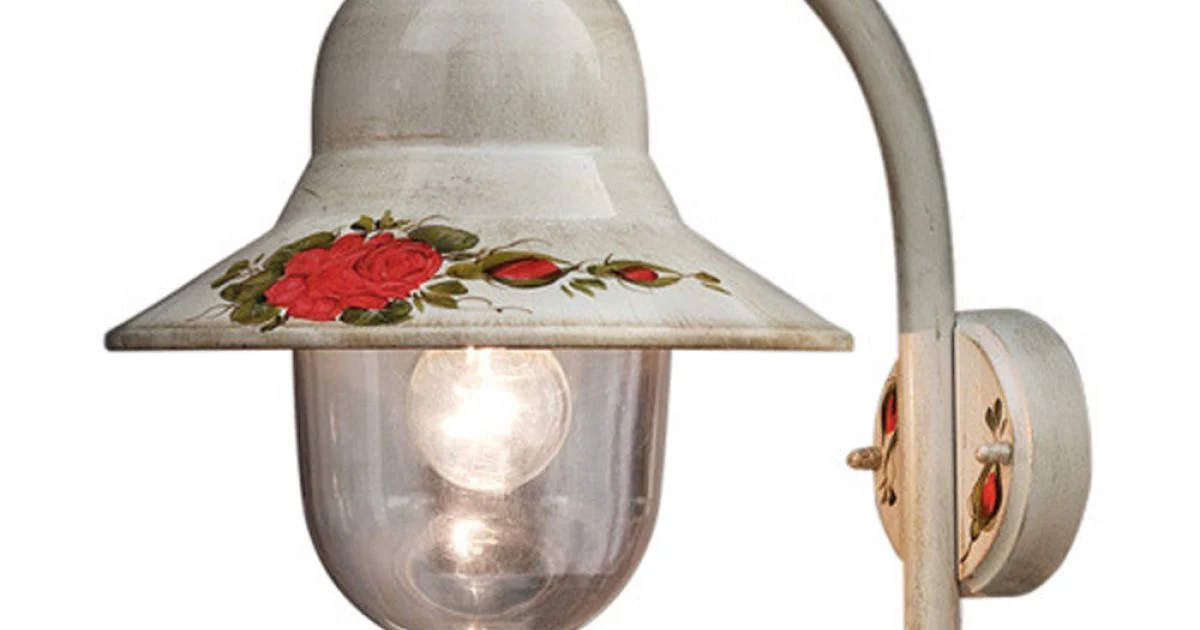 Lampada a Parete da Esterno in Alluminio Bianco Dipinto a Mano - Imperia